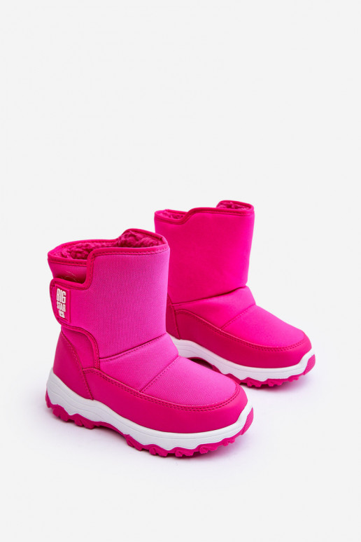 botas de neve aquecidas com fechos adesivos infantil rosa Big Star MM374121