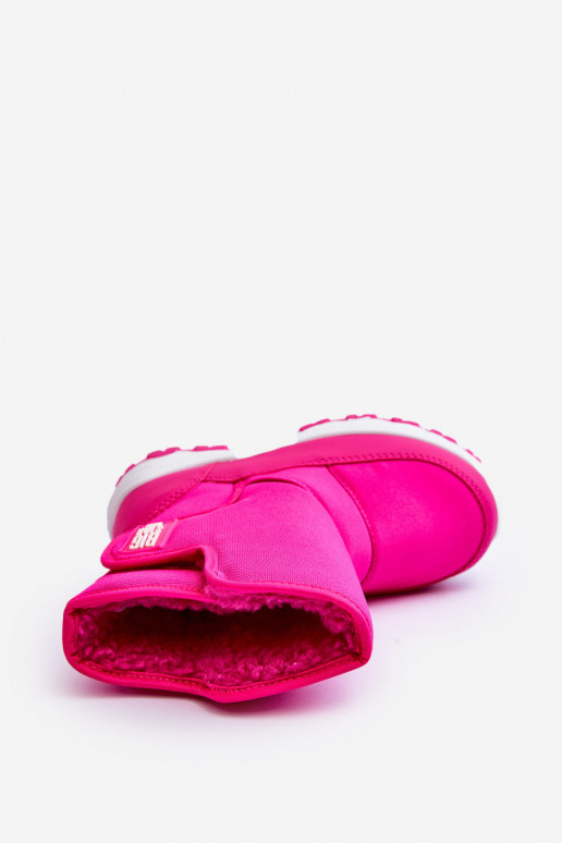 botas de neve aquecidas com fechos adesivos infantil rosa Big Star MM374121