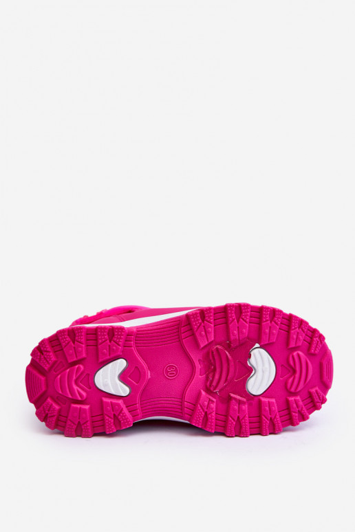 botas de neve aquecidas com fechos adesivos infantil rosa Big Star MM374121