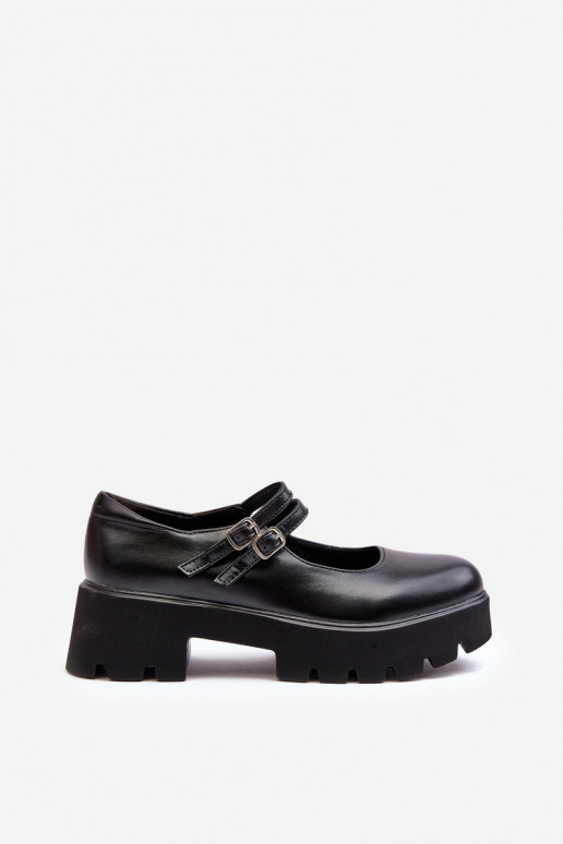 Sapatos pretos de salto baixo Saviwa