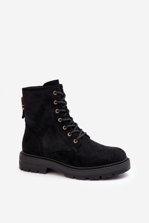 botas com zíper na cor preta Ninsuni