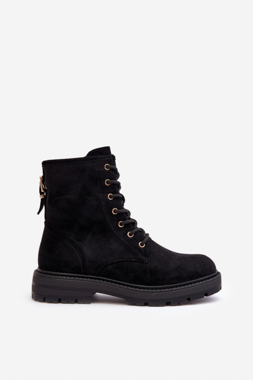 botas com zíper na cor preta Ninsuni