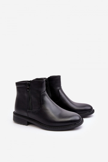 Botas com zíper na cor preta Brosta