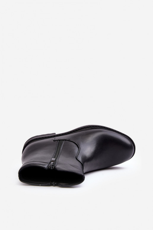 Botas com zíper na cor preta Brosta