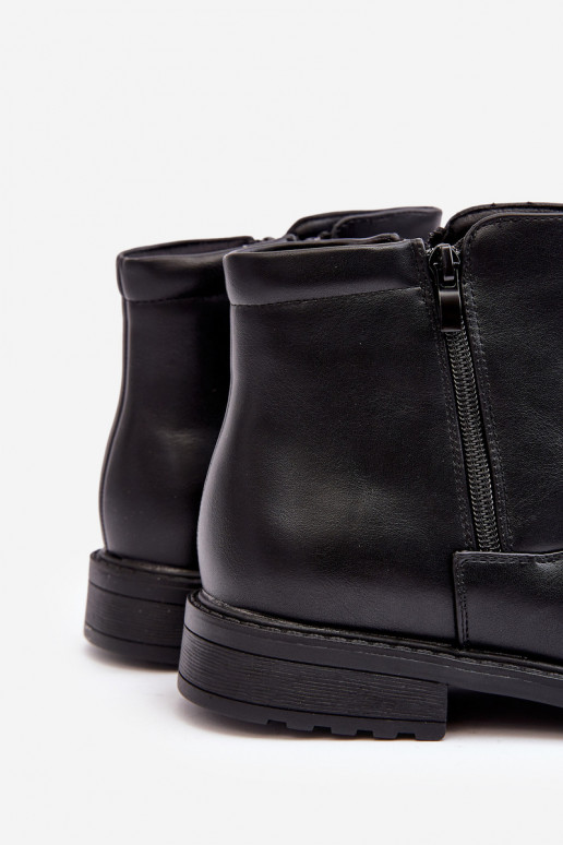 Botas com zíper na cor preta Brosta