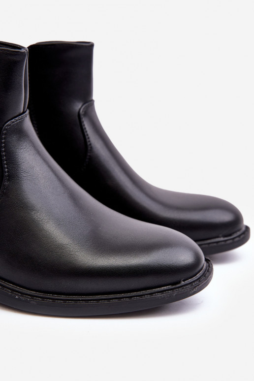 Botas com zíper na cor preta Brosta
