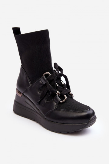 Botas com sola tipo meia na cor preta Helladina