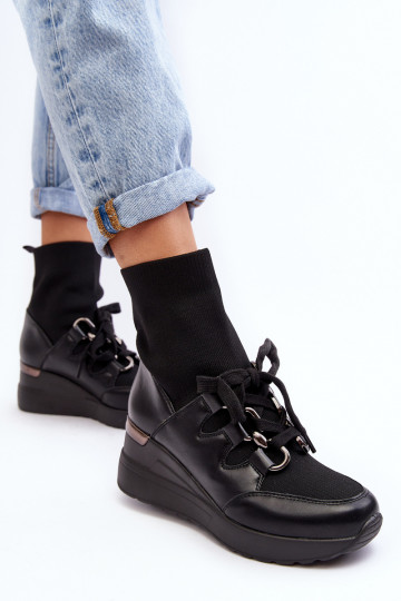 Botas com sola tipo meia na cor preta Helladina 2