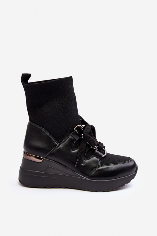 Botas com sola tipo meia na cor preta Helladina