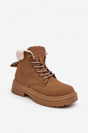 botas com aquecimento de cor marrom Lynnvia