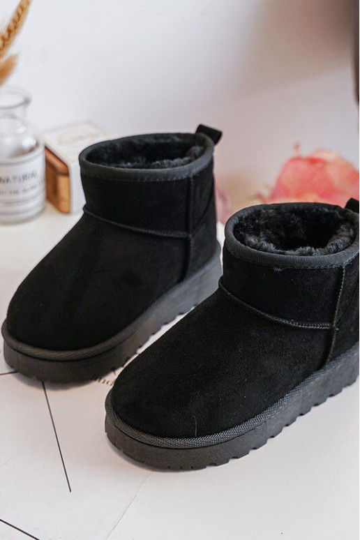 Botas infantis de neve Botas aquecidas na cor preta Nallita