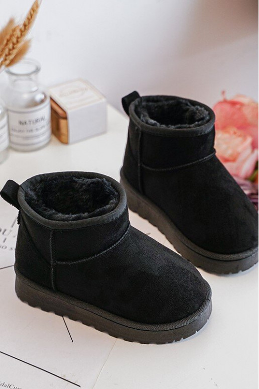 Botas infantis de neve Botas aquecidas na cor preta Nallita