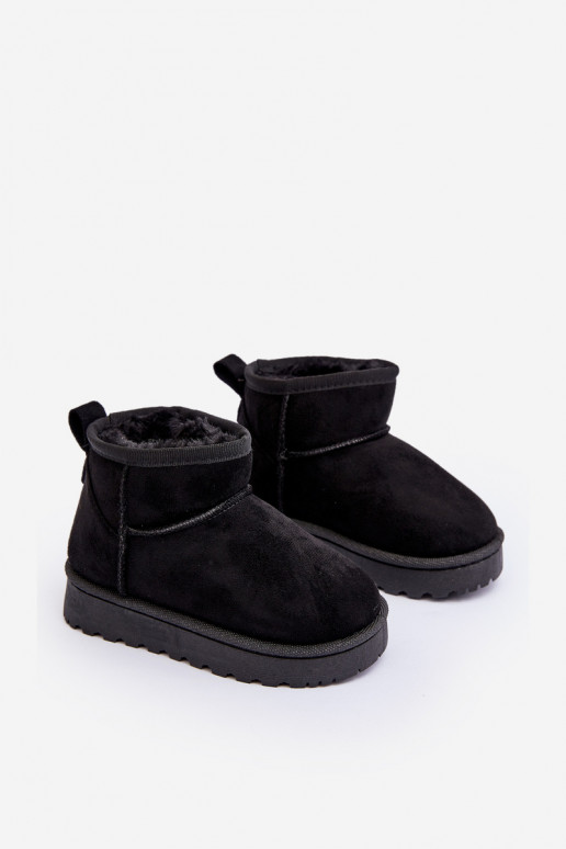 Botas infantis de neve Botas aquecidas na cor preta Nallita
