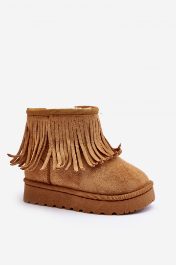 botas de neve aquecidas infantil i Frędzlami cor marrom Nimia