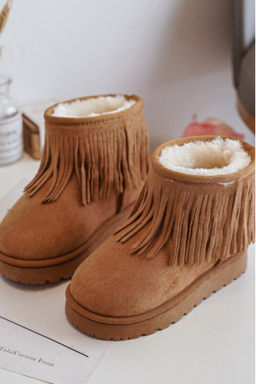 botas de neve aquecidas infantil i Frędzlami cor marrom Nimia 2