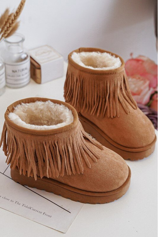 botas de neve aquecidas infantil i Frędzlami cor marrom Nimia