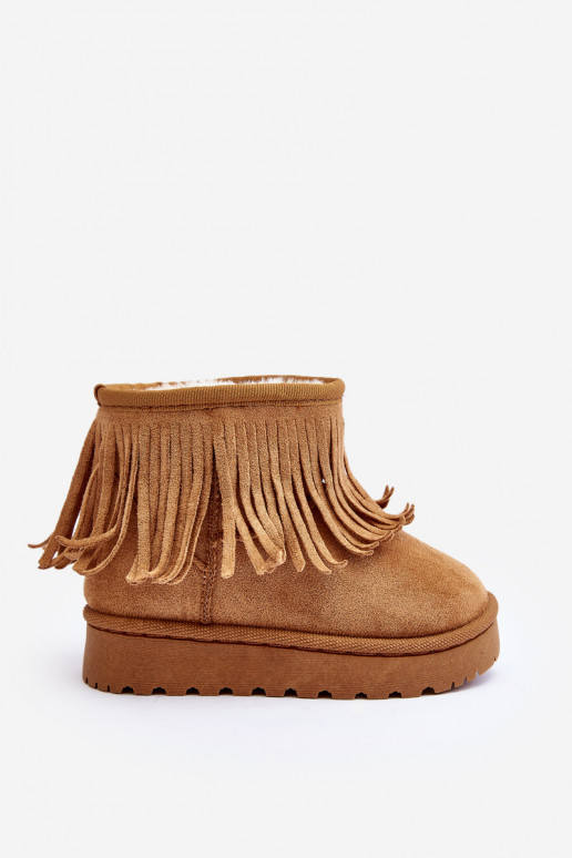 botas de neve aquecidas infantil i Frędzlami cor marrom Nimia