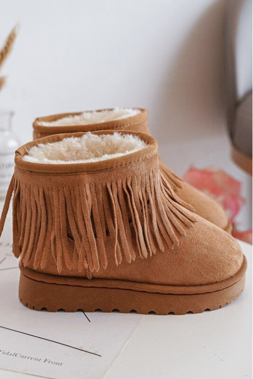 botas de neve aquecidas infantil i Frędzlami cor marrom Nimia
