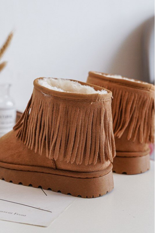 botas de neve aquecidas infantil i Frędzlami cor marrom Nimia