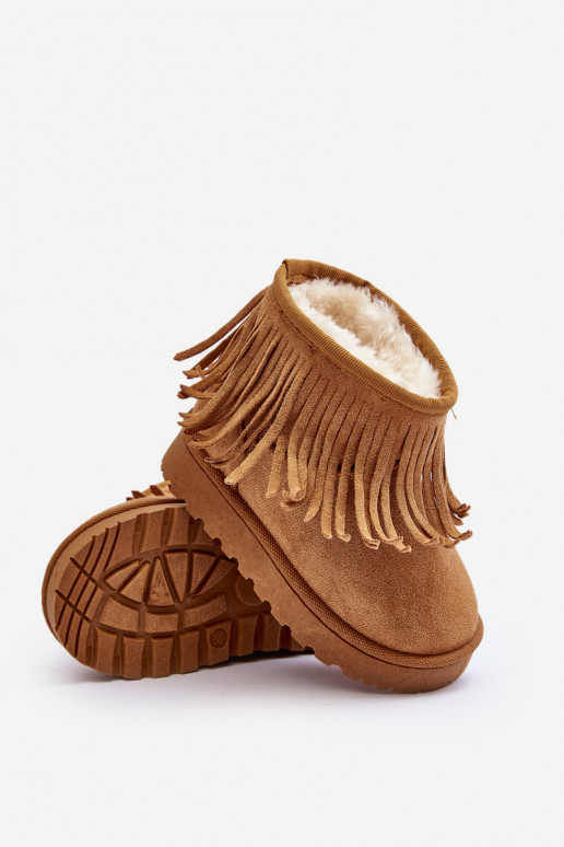 botas de neve aquecidas infantil i Frędzlami cor marrom Nimia