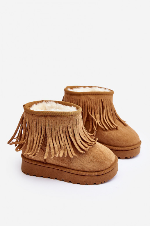 botas de neve aquecidas infantil i Frędzlami cor marrom Nimia