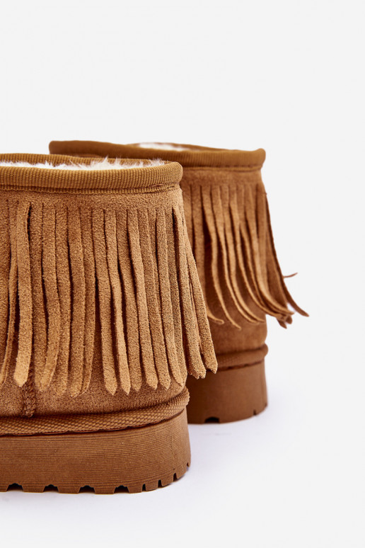 botas de neve aquecidas infantil i Frędzlami cor marrom Nimia