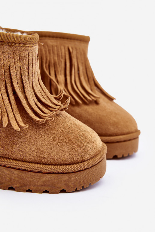 botas de neve aquecidas infantil i Frędzlami cor marrom Nimia