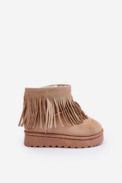 botas de neve aquecidas infantil i Frędzlami bege Nimia botas de neve aquecidas infantil i Frędzlami bege Nimia
