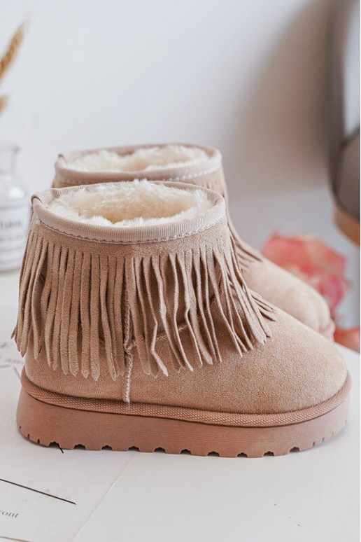 botas de neve aquecidas infantil i Frędzlami bege Nimia