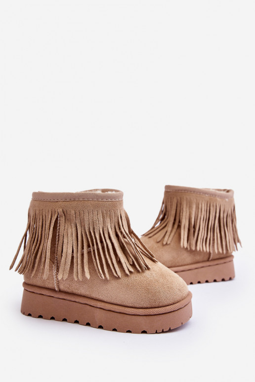 botas de neve aquecidas infantil i Frędzlami bege Nimia botas de neve aquecidas infantil i Frędzlami bege Nimia
