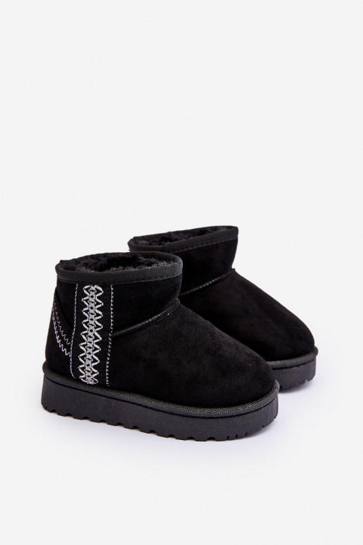 botas de neve Botas infantis aquecidas cor preta Leonora botas de neve Botas infantis aquecidas cor preta Leonora