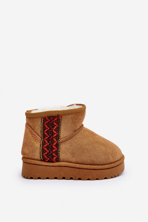 botas de neve Botas infantis aquecidas cor marrom Leonora