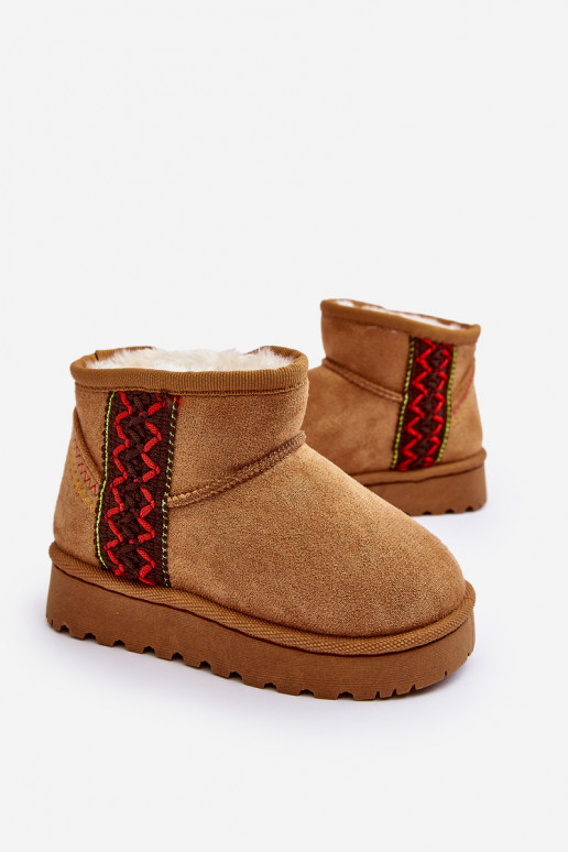 botas de neve Botas infantis aquecidas cor marrom Leonora