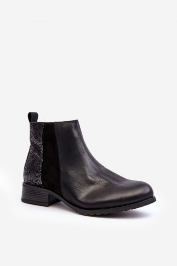 Botas de salto largo com escamas brilhantes em Messio preto 2