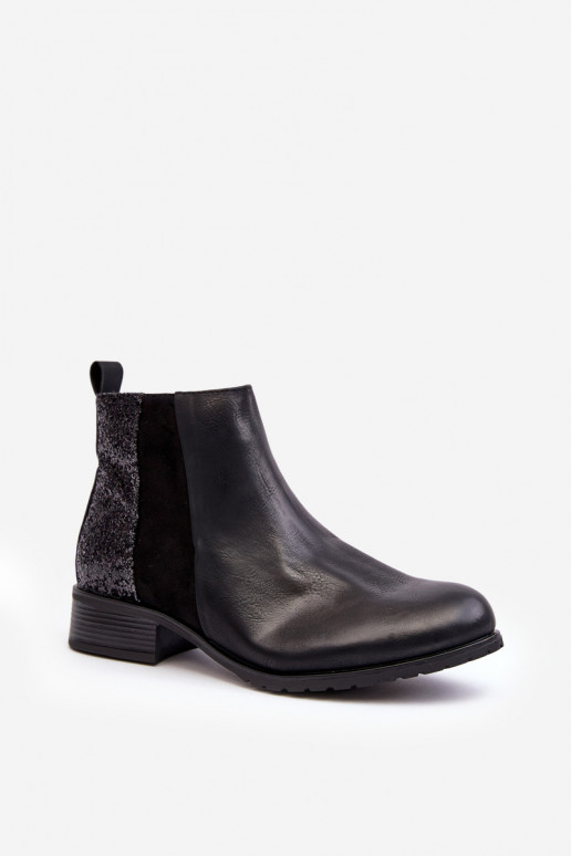 Botas de salto largo com escamas brilhantes em Messio preto Botas de salto largo com escamas brilhantes em Messio preto