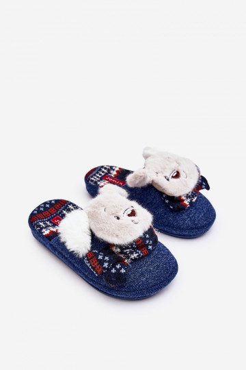 Chinelos infantis cor azul escuro Dasca