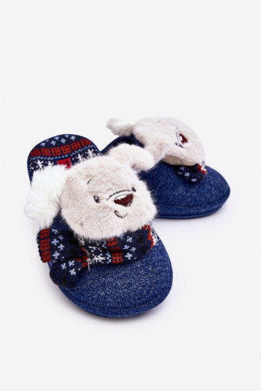 Chinelos infantis cor azul escuro Dasca