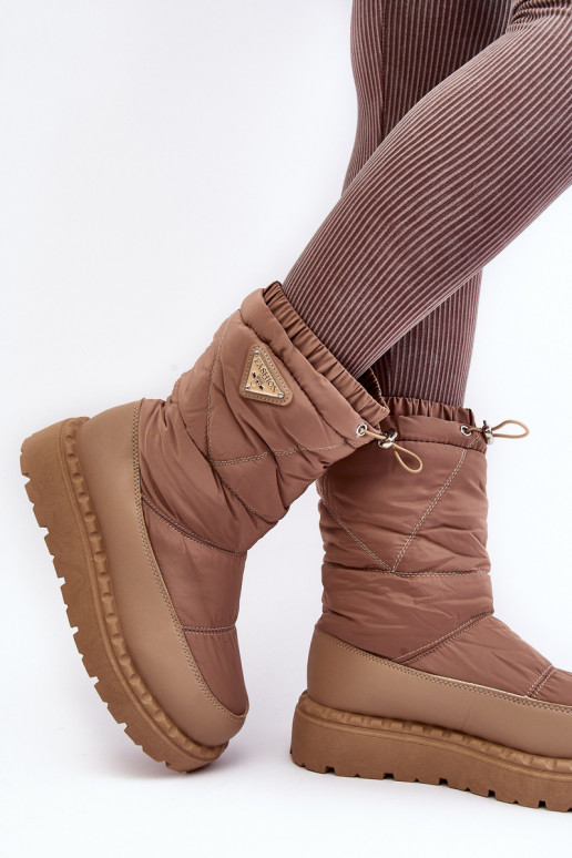 botas de neve com sola maciça Lureta bege