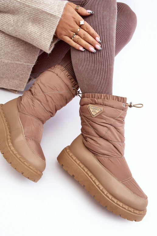 botas de neve com sola maciça Lureta bege
