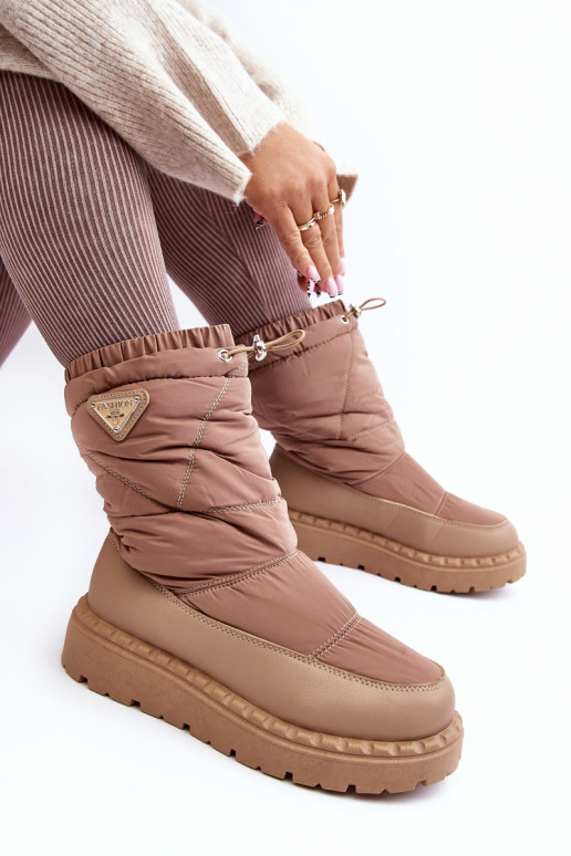 botas de neve com sola maciça Lureta bege