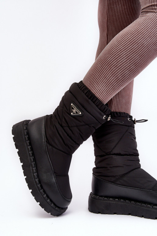 botas de neve com sola maciça na cor preta Lureta