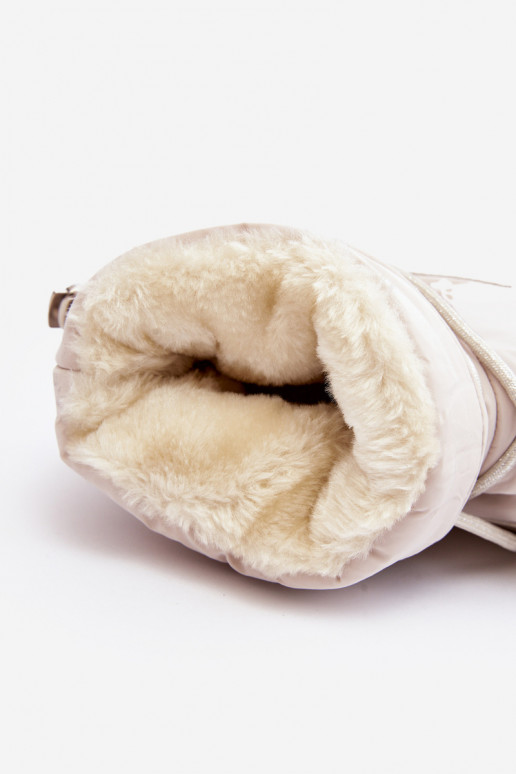 botas de neve com plataforma e detalhes elegantes em Fleure bege