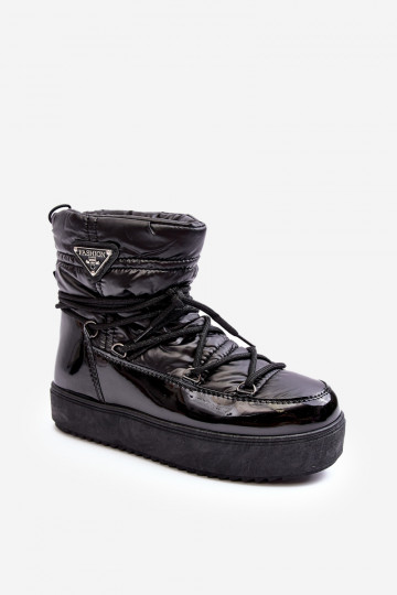 botas de neve com plataforma e detalhes elegantes em Fleure preto