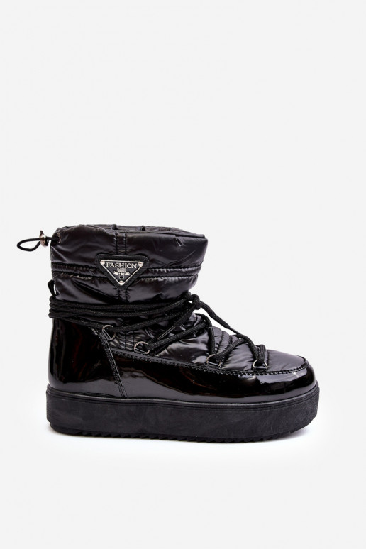 botas de neve com plataforma e detalhes elegantes em Fleure preto botas de neve com plataforma e detalhes elegantes em Fleure preto