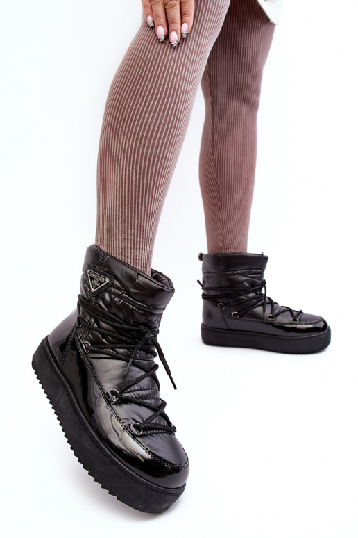 botas de neve com plataforma e detalhes elegantes em Fleure preto