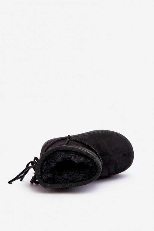 Botas quentes de inverno infantil com franjas na cor preta Mikyla