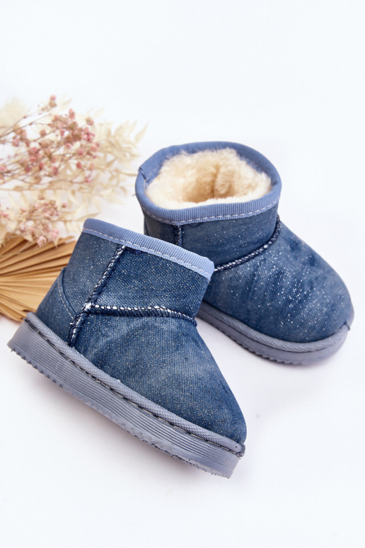 Botas infantis de neve Botas com brilho na cor azul Sulinne