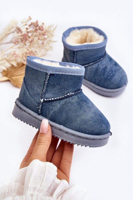 Botas infantis de neve Botas com brilho na cor azul Sulinne