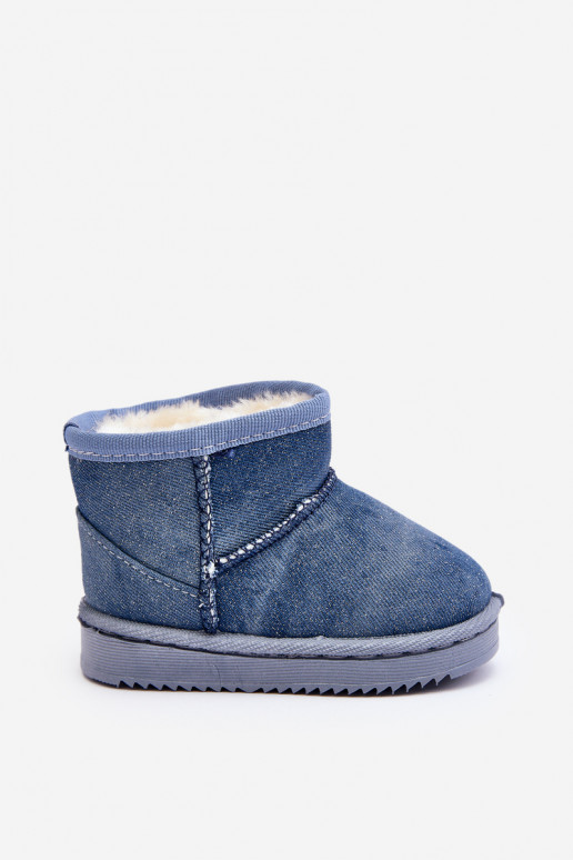 Botas infantis de neve Botas com brilho na cor azul Sulinne