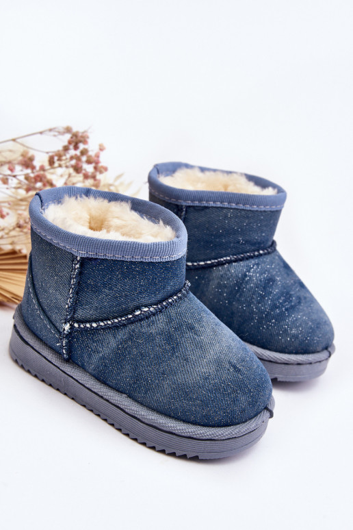 Botas infantis de neve Botas com brilho na cor azul Sulinne